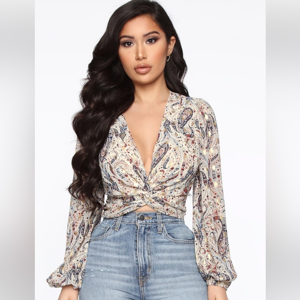 Paisley Twist Crop Top